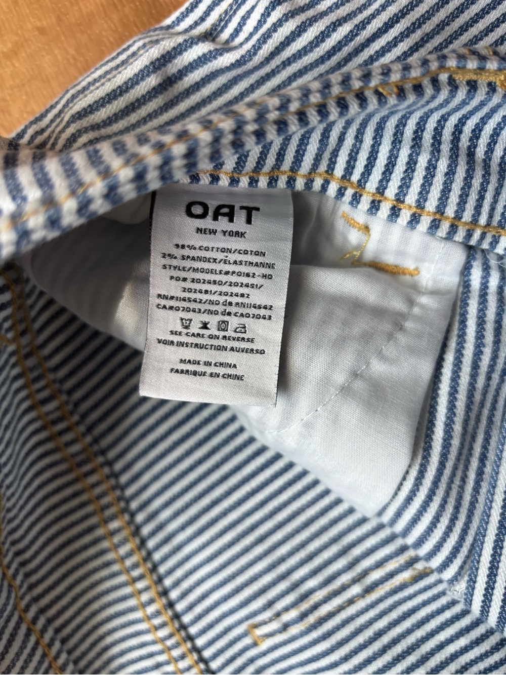 Oat New York Straight-Leg Jeans in Blue & White Stripes - Picture 5 of 12